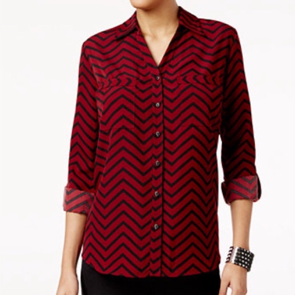 NY Collection Button Down Blouse